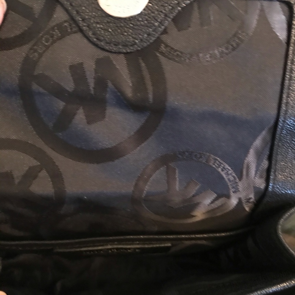 Michael Kors Black Leather Belted Pouch Bag - Picture 3 of 5